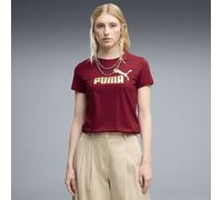 PUMA Camiseta ESS Metálico con logotipo n.º 1 para mujer, Ropa, Rojo, L