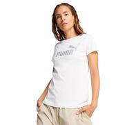 PUMA Camiseta ESS Metallic con Logotipo n.º 1 Mujer 3XL, White Metallic Silver