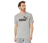 Puma Camiseta Essentials con logotipo para hombre (disponible en tallas grandes y altas), Gris medio jaspeado, X-Large