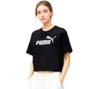 PUMA ESS Cropped Logo tee Camiseta, Mujer, Puma Black, L