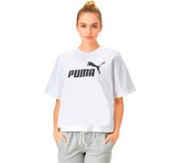 PUMA ESS Cropped Logo tee Camiseta, Mujer, Puma White, L