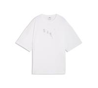 PUMA Camiseta 'Essentials' plata / blanco M plata / blanco