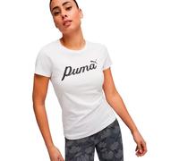 Puma - Camiseta Essentials + Script Mujer, Mujer, White, S