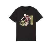 PUMA Camiseta 'Mid90s' marrón castaño / amarillo claro / negro, Talla 152