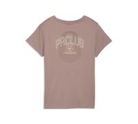 PUMA Camiseta estampada Run Club para mujer, Ropa, Beige, XXL XXL