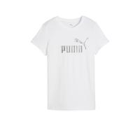 PUMA Camiseta funcional 'Ess No. 1' plata / blanco S plata / blanco