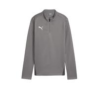 PUMA Camiseta Unisex Teamgoal Training con Cremallera de 1/4, Corte Ajustado, Hierro Fundido, Blanco y Gris Sombra, Talla S EU