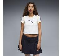 PUMA Camiseta Graphic Ringer Baby semiajustada para mujer, Ropa, Blanco, XS