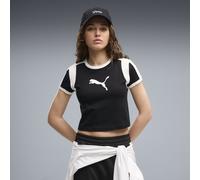 PUMA Camiseta Graphic Ringer Baby semiajustada para mujer, Ropa, Negro, XL