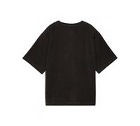 PUMA Camiseta holgada con canalé de terciopelo Essentials Elevated para mujer, Ropa, Negro, XL XL