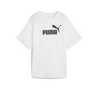 PUMA Camiseta holgada Essentials con logo n.º 1 para mujer, Ropa, Blanco, XS XS