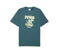 PUMA Camiseta Holgada Graphic Breakfast Estampada Hombre L, Emerald Ice Green