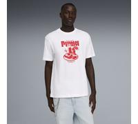 PUMA Camiseta holgada Graphic Breakfast estampada para hombre, Ropa, Blanco, XS