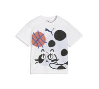 PUMA Camiseta holgada Sporty Cats estampada para niños, Accesoiros, Blanco, 3-4Y