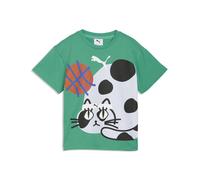 PUMA Camiseta holgada Sporty Cats estampada para niños, Accesoiros, Verde, 2-3Y