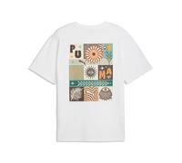 PUMA Camiseta holgada Sunset Drive para hombre, Ropa, Blanco, M M