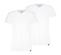 Puma Camiseta Hombre 2 Pack V-Neck, Cuello V, Regular Fit, Negro/Blanco