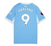 PUMA Camiseta Local Manchester City HAALAND #9 Infantil 2026/27 -Azul - 140 | Camiseta réplica oficial; manga corta; corte regular; tecnología dryCELL absorbente; tejido transpirable