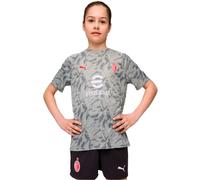 Puma - Camiseta oficial AC Milan Pre-Match 2025-2026 Niño, Unisex, Smokey Gray-White, 140 cm