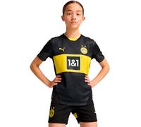 Puma - Camiseta oficial Borussia Dortmund Segunda Equipación 2024-2025 Niño, Unisex, Black-Faster Yellow, 140 cm