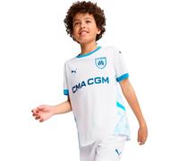 Puma - Camiseta oficial Olympique Marsella Primera Equipación 2024-2025 Niño, Unisex, White-Bleu Azur, 140 cm