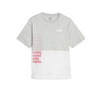 PUMA Camiseta Power Colorblock Camisa, Mujer, Gris Claro Jaspeado, XS