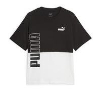 Puma Camiseta Power Colorblock Camisa, Mujer, Negro Black, S