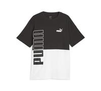 PUMA Camiseta Power Colorblock, Hombre, Black Blanco, M