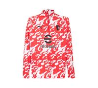 PUMA Camiseta prepartido AC Milan con Cremallera de un Cuarto Hombre XL, White For All Time Red