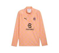 PUMA Camiseta prepartido AC Milan con cremallera de un cuarto para hombre, Accesoiros, Rosa, 3XL