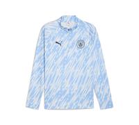 PUMA Camiseta prepartido Manchester City de cuello con cremallera para hombre, Accesoiros, Azul, XS
