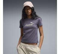PUMA Camiseta semiajustada Essentials Elevated No. 1 Logo para mujer, Ropa, Gris, XS