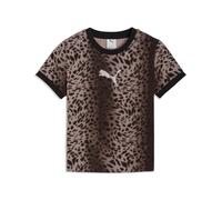 PUMA Camiseta semiajustada Essentials Graphics Leo Luxe Mujer S, Black