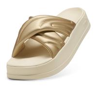 PUMA Chanclas Leadcat Platform Metálico para mujer, Calzado, Dorado/Light Sand, 38 38