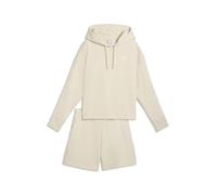 PUMA Chándal corto holgado con capucha para mujer, Ropa, Blanco, M M