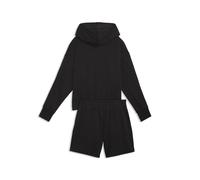 PUMA Chándal corto holgado con capucha para mujer, Ropa, Negro, L L