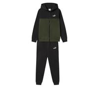 PUMA Chándal de niño con capucha y cremallera negra Código 692204-70, negro/verde, 9-10 Años