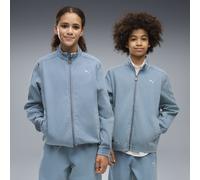 PUMA Chaqueta con cremallera holgada T7 de sarga lavada juvenil, Ropa, Azul, 9-10Y