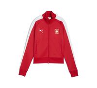 PUMA Chaqueta de chándal Suiza T7 para mujer, Ropa, Rojo/Blanco, S S