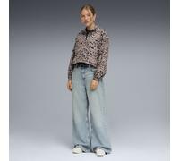 PUMA Chaqueta estampada Essentials con cuello con cremallera para mujer, Accesoiros, Beige, XS XS