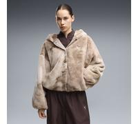 PUMA Chaqueta Street Glam Highloft extragrande para mujer, Ropa, Beige, M