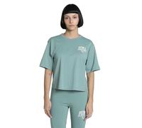 PUMA Class Relaxed Crop tee, Camisetas Unisex Adulto, Green Moon,