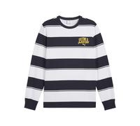 PUMA Class Striped AOP Crew TR, Sudaderas con tripulación Hombre, New Navy, L