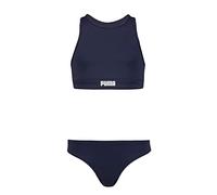 PUMA Conjunto de Bikini con Espalda Cruzada, Azul Marino, 152 cm para Niñas