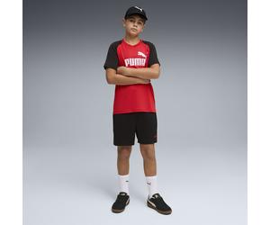 PUMA Conjunto de camiseta y shorts de poliéster Essentials con logo n.º 1 juvenil, Ropa, Rojo, 13-14Y
