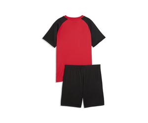 PUMA Conjunto de camiseta y shorts de poliéster Essentials con logo n.º 1 juvenil, Ropa, Rojo, 7-8Y 7-8Y