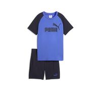 PUMA Conjunto de camiseta y shorts de poliéster Essentials con logo n.º 1 juvenil, Ropa, Azul, 13-14Y 13-14Y
