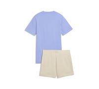 PUMA Conjunto de camiseta y shorts Essentials con logo n.º 1 juvenil, Ropa, Morado, 11-12Y 11-12Y
