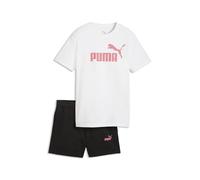 PUMA Conjunto de Camiseta y Shorts Essentials con Logo n.º 1 Niño 176, White Wild Pink