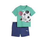 PUMA Conjunto de camiseta y shorts Sporty Cats infantil, Accesoiros, Verde, 6-9M